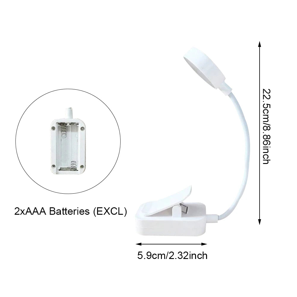 White Clip-On LED Reading Light