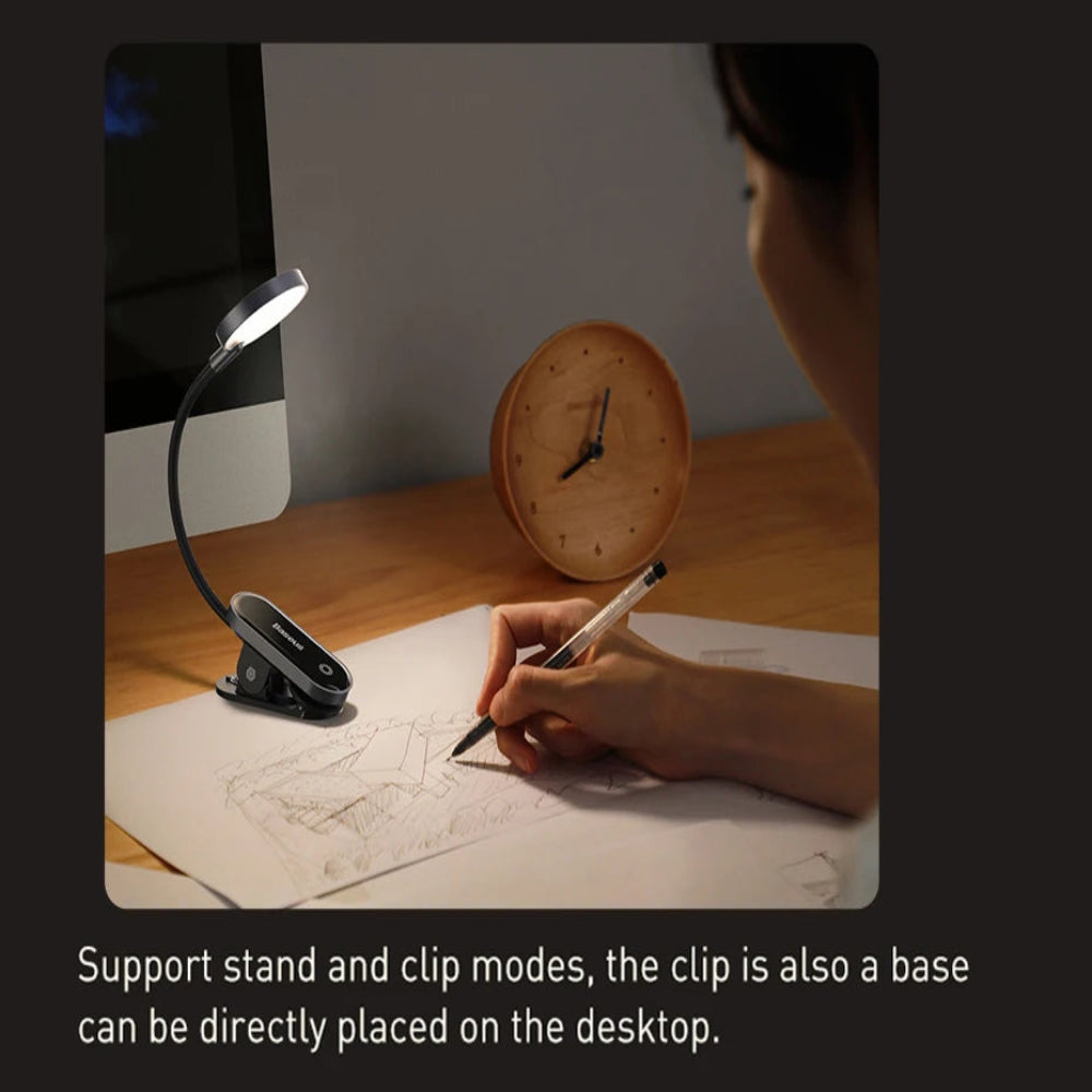 Black Clip-On LED Reading Light