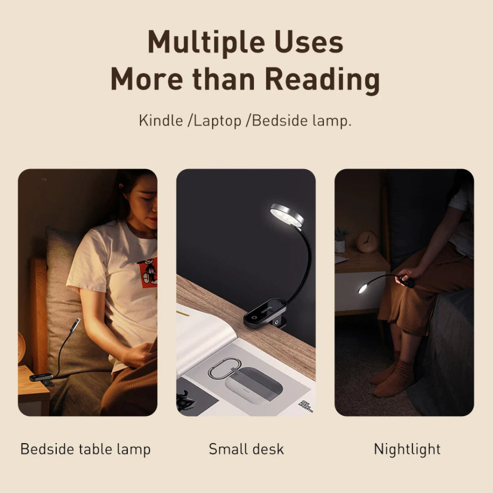 Black Clip-On LED Reading Light