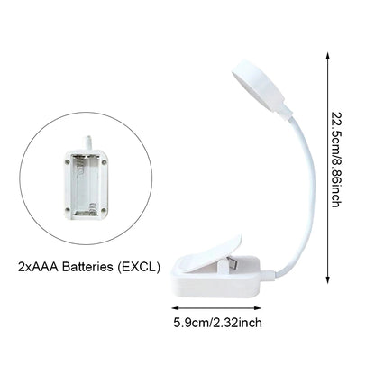 White Clip-On LED Reading Light