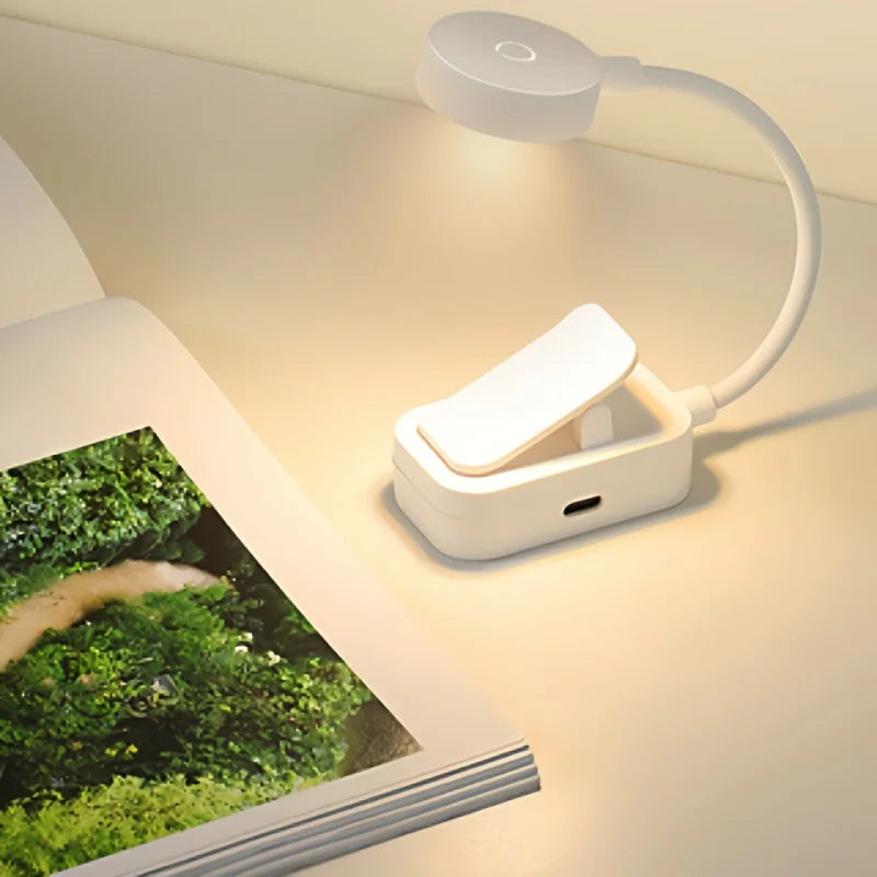 White Clip-On LED Rechargeable Reading Light