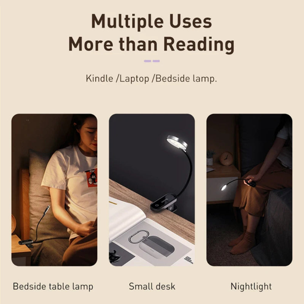 Black Clip-On LED Reading Light