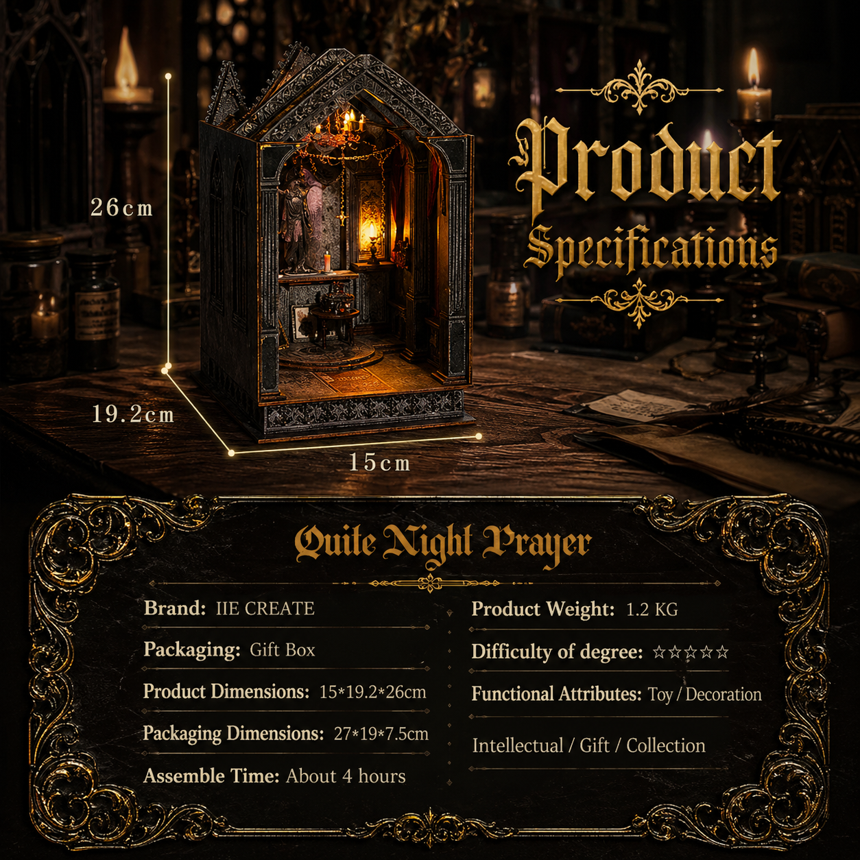 Gothic Spire Book Nook - DIY Book Nook Kit