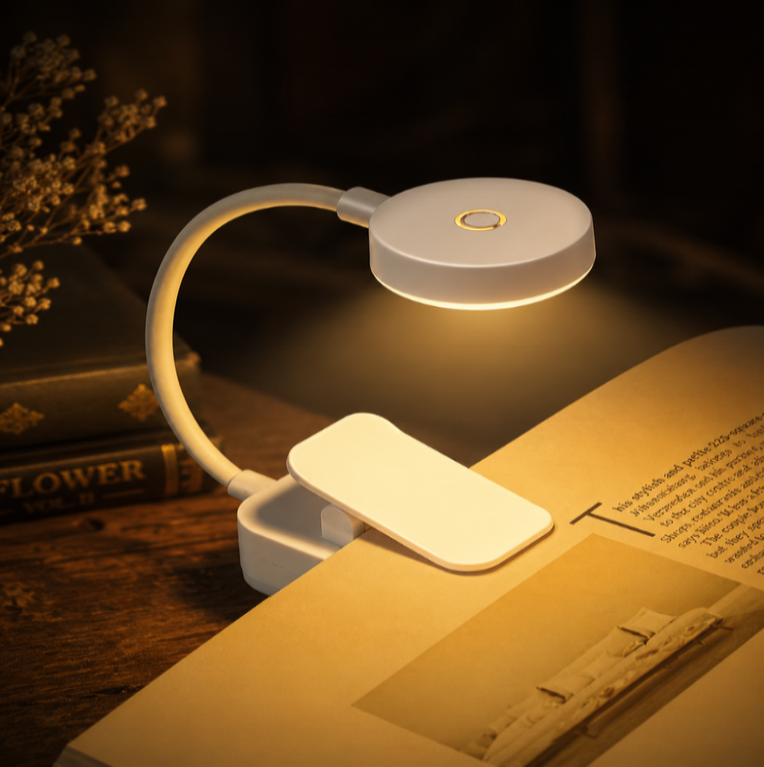 White led clip on reading light